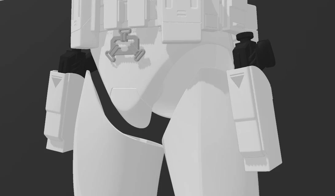 OUTDATED v1 RotS Style Clone Trooper DC-17 Holster (Designed for JetStorm3D's Design)