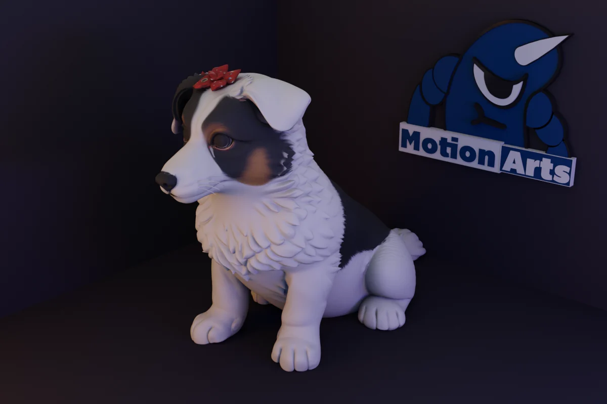 Cãozinho Fofinho com Laço Border Collie