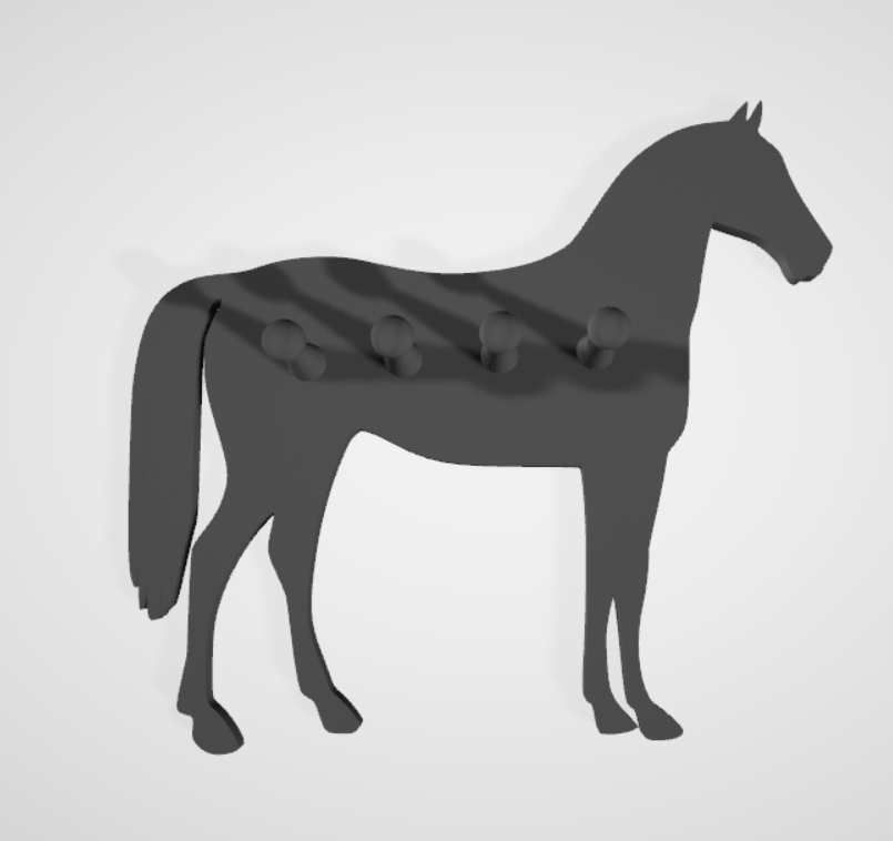 Horse keyboard with 4 hooks
