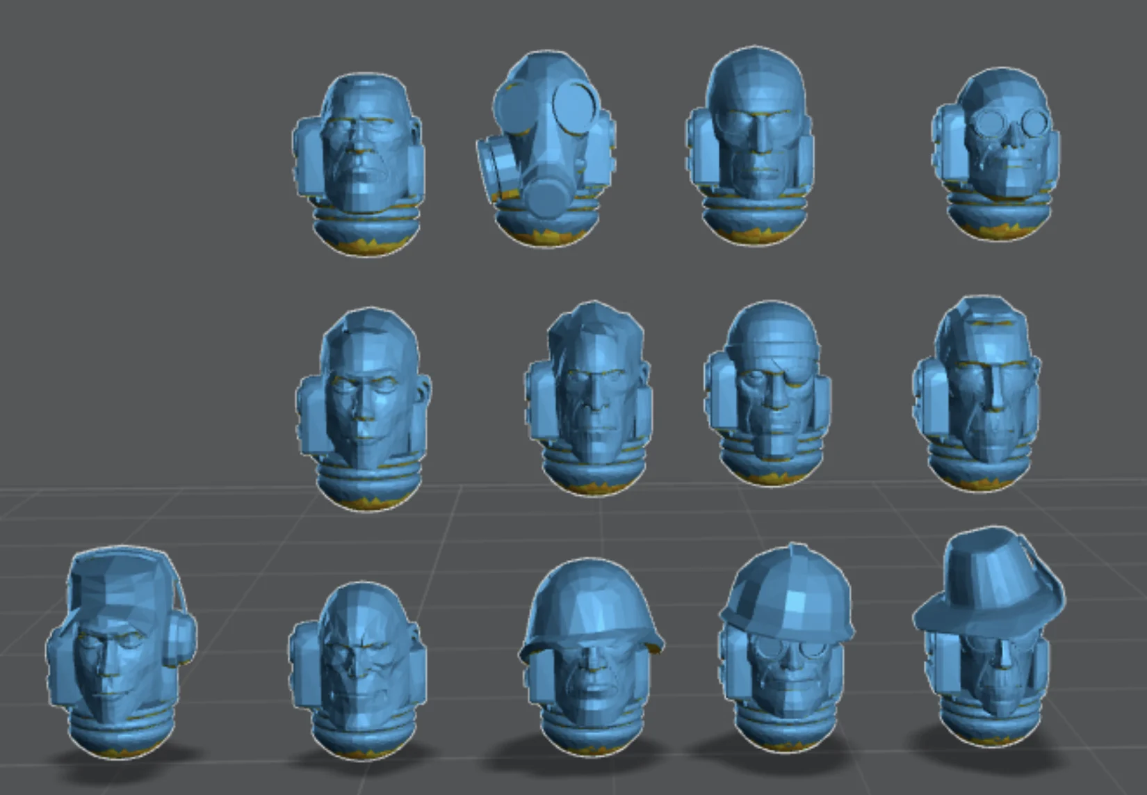 Team Fortress 40k: Mercenary Heads for Space Marines & CSM