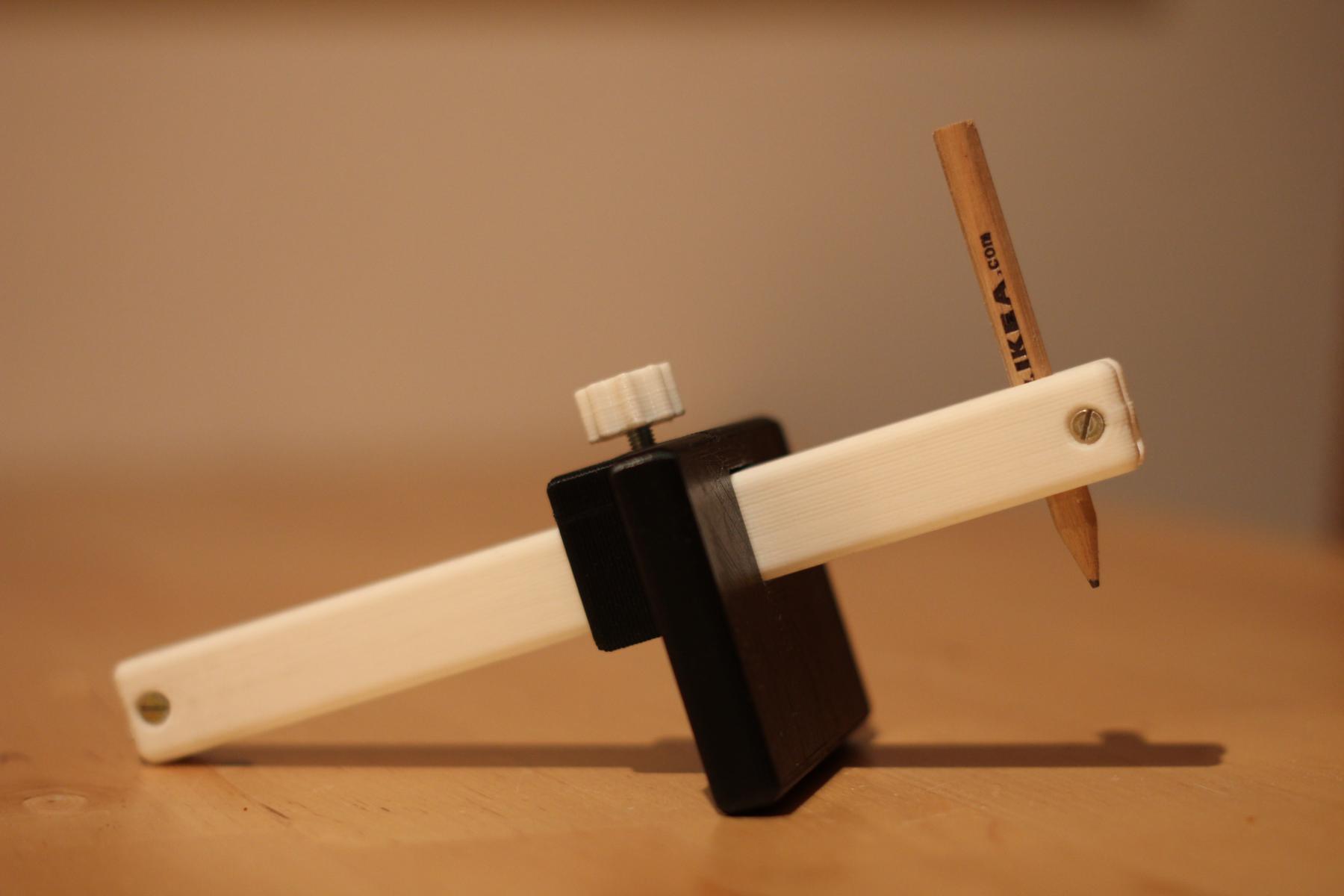 2 in 1 woodworking marking gauge for wood and metal with IKEA pencil and nail