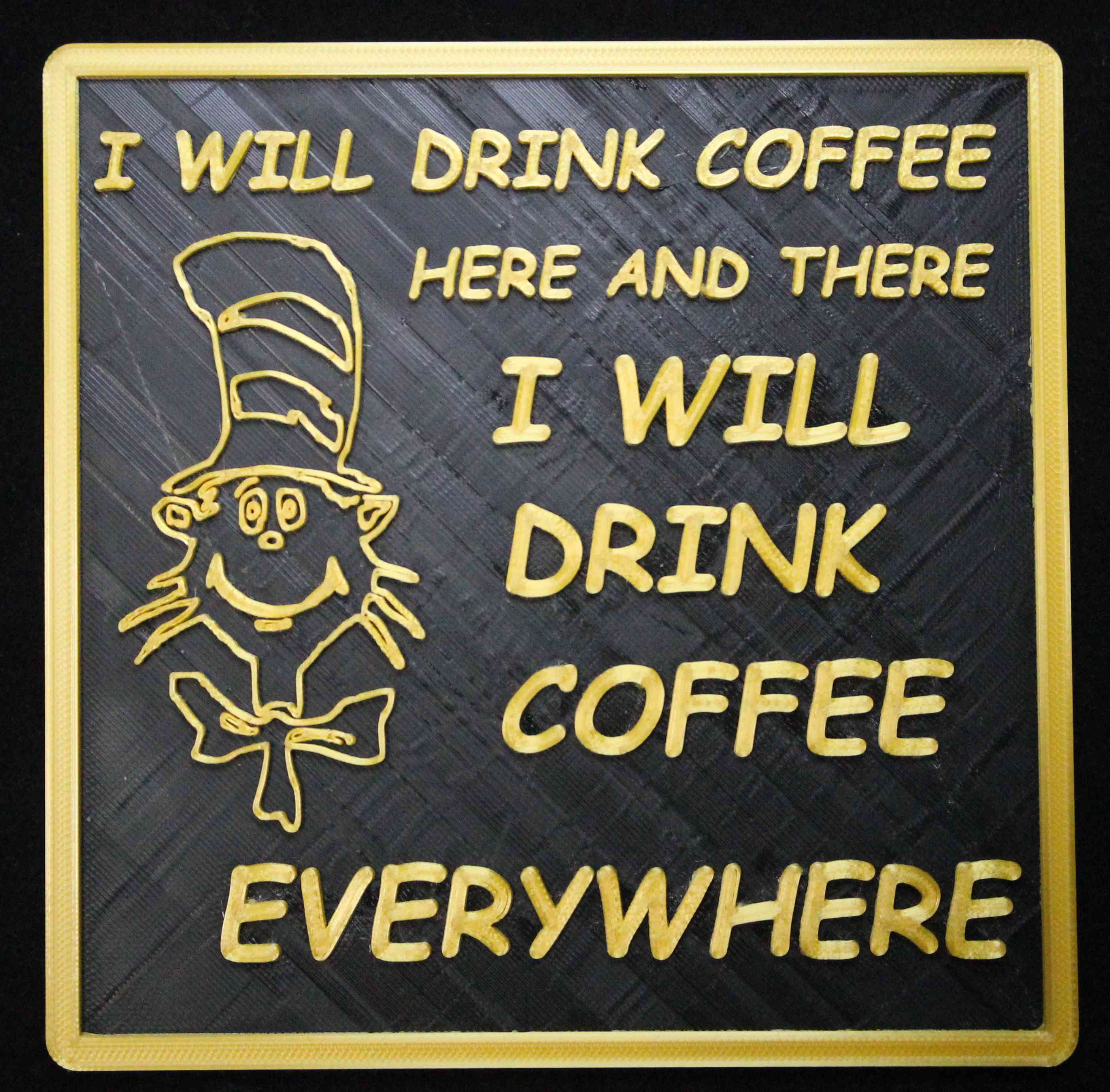 Office coffeemaker area wall plaque