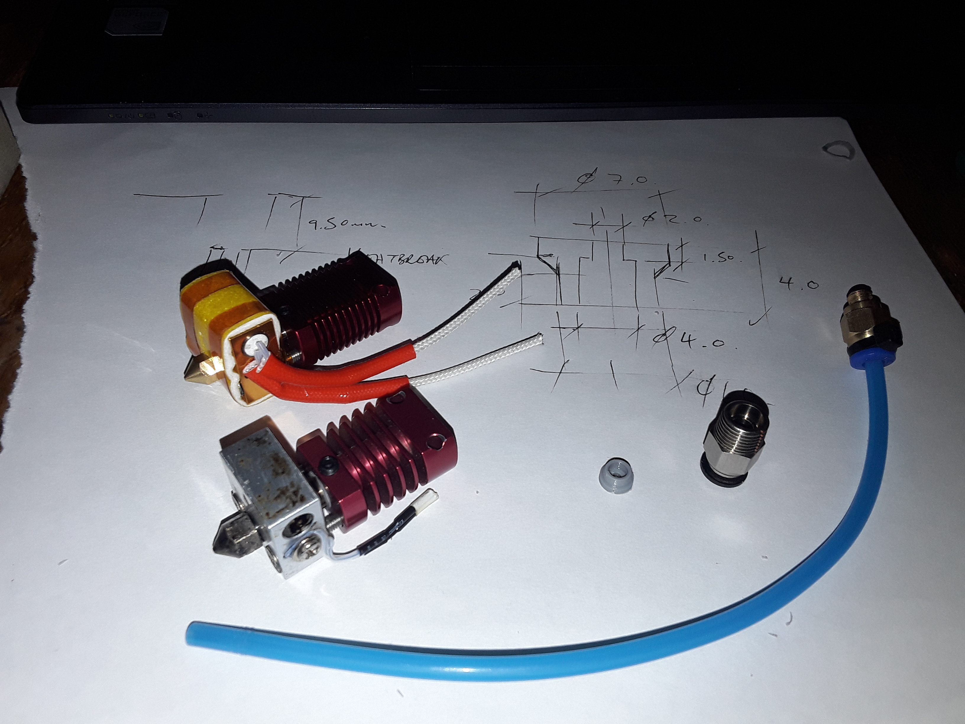 Creality Mk8 Hotend Captive Heatbreak Liner Mod