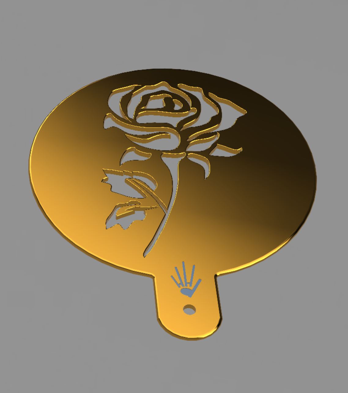 Cappuccino / Biscuit / Cookie / Scone Stencil 4" - Rose 1 Design