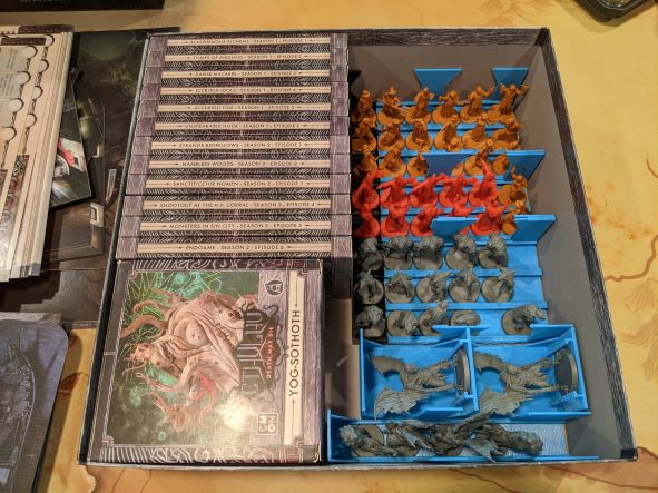 OLD - REMIX Cthulhu Death May Die - Retail Boxes Inserts SLEEVED CARDS (holds Season 1, 2, Goat, Yog)