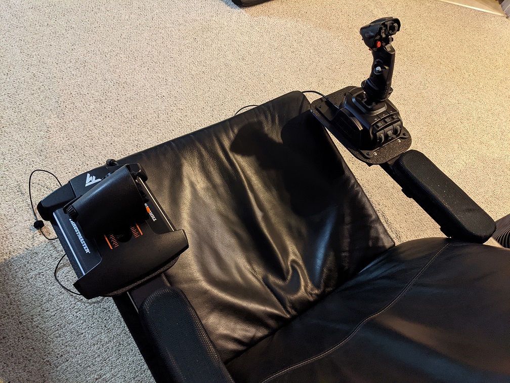 VKB Gladiator NXT and TWCS HOTAS Poang Chair Mount