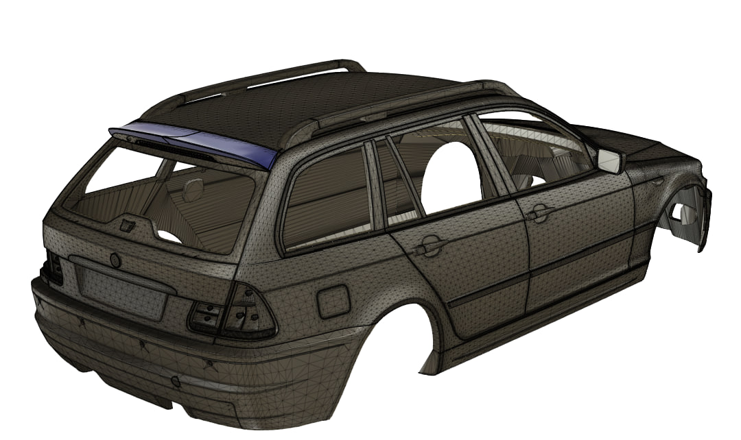 BMW E46 Touring roof lip spoiler