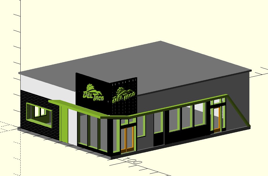n scale  - vintage and forgotten - fast food restaurant - deltaco