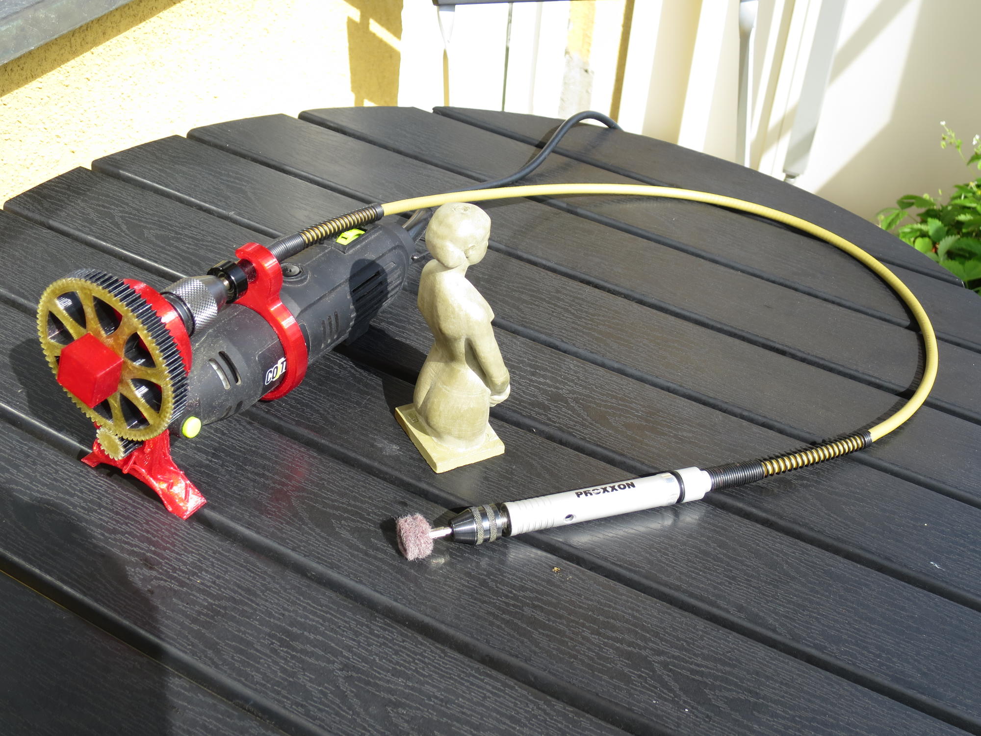 Poor man's gear box for post processing 3D prints