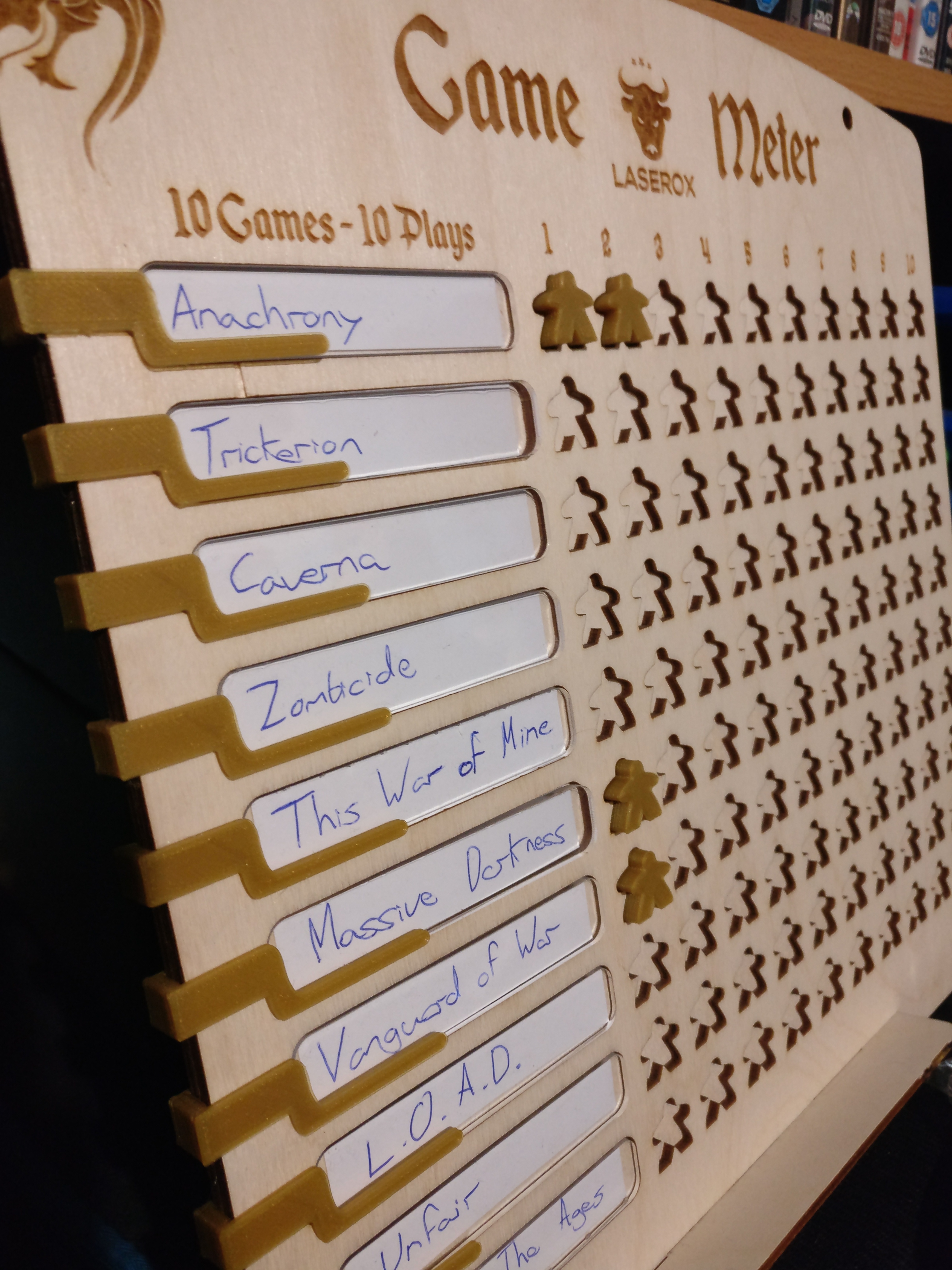 Laserox Game Meter Meeple and Holders