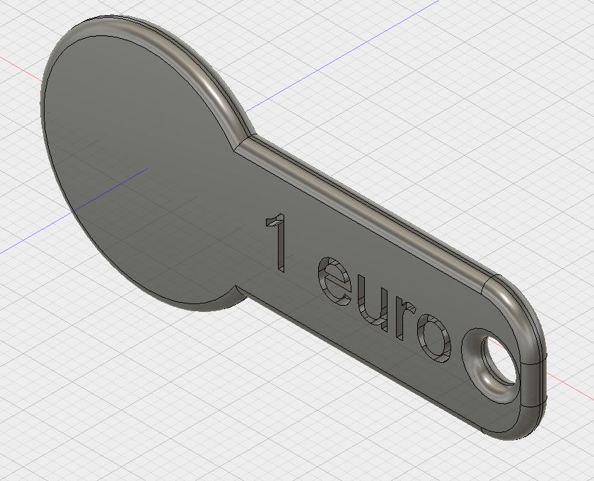 euro Shopping Cart Token Keyring