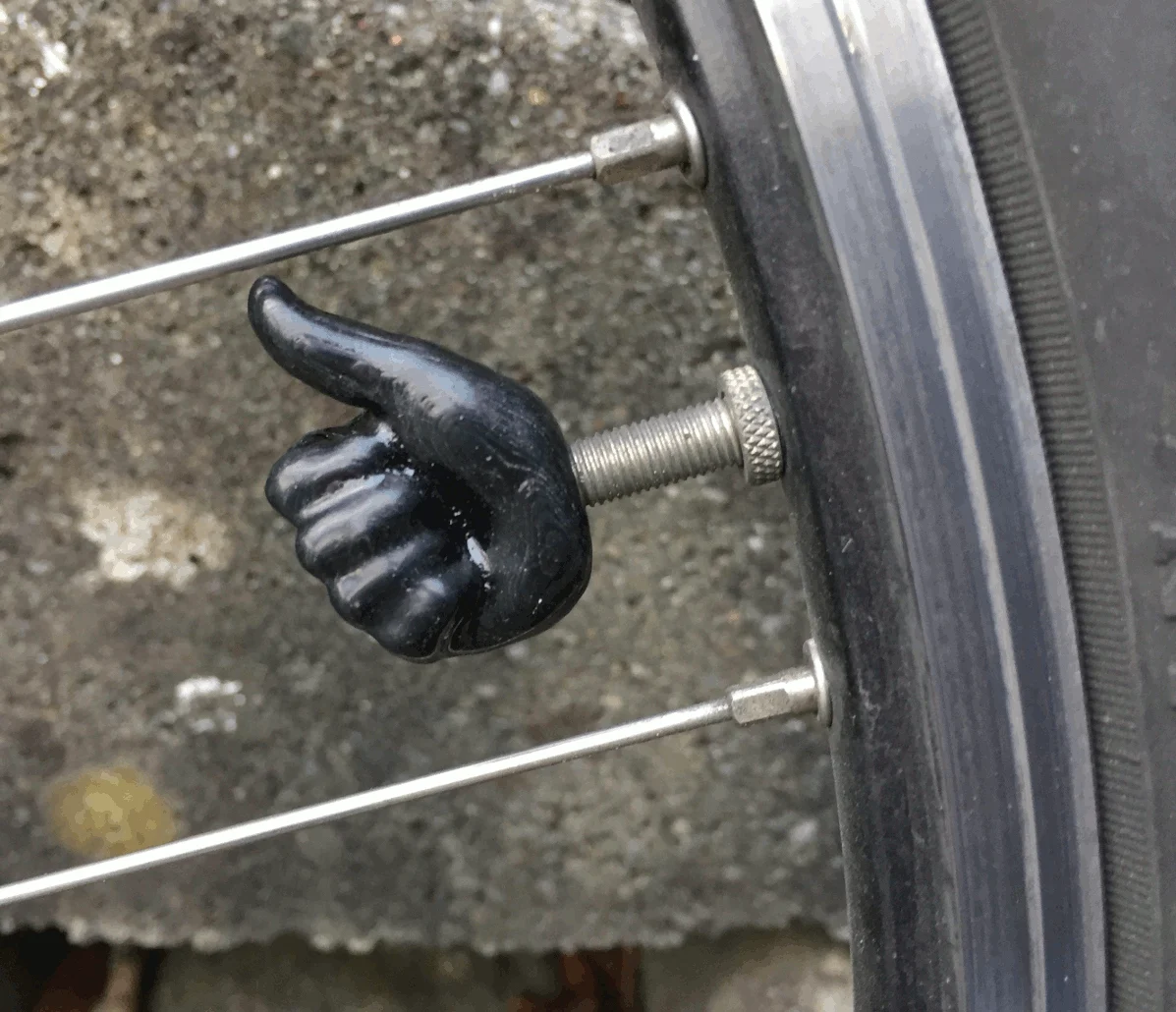 thumb up bicycle valve cap (presta)
