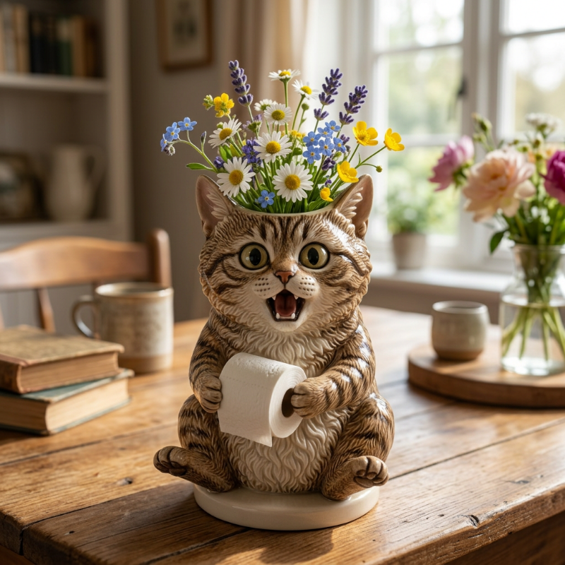 Purrfect Relief Cat Planter