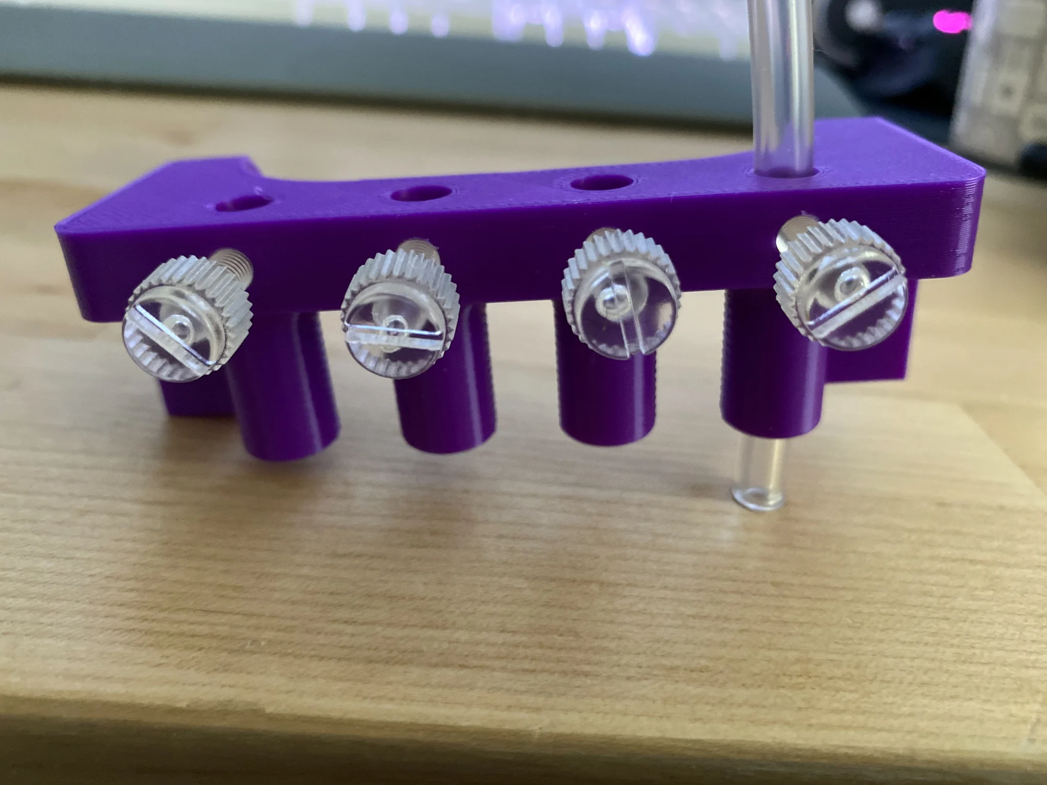 Dosing tube holder for reef tanks
