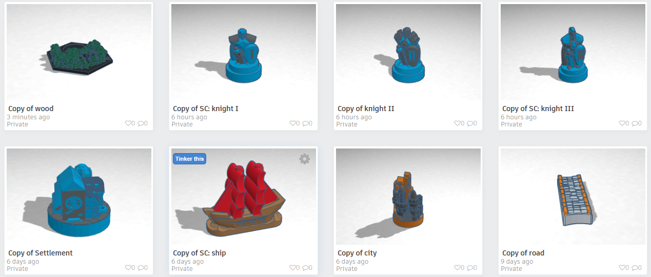 3D Catan: Practical Edits of Dakanzla's Work (For those of us who only have Dual or Single extrusion)!