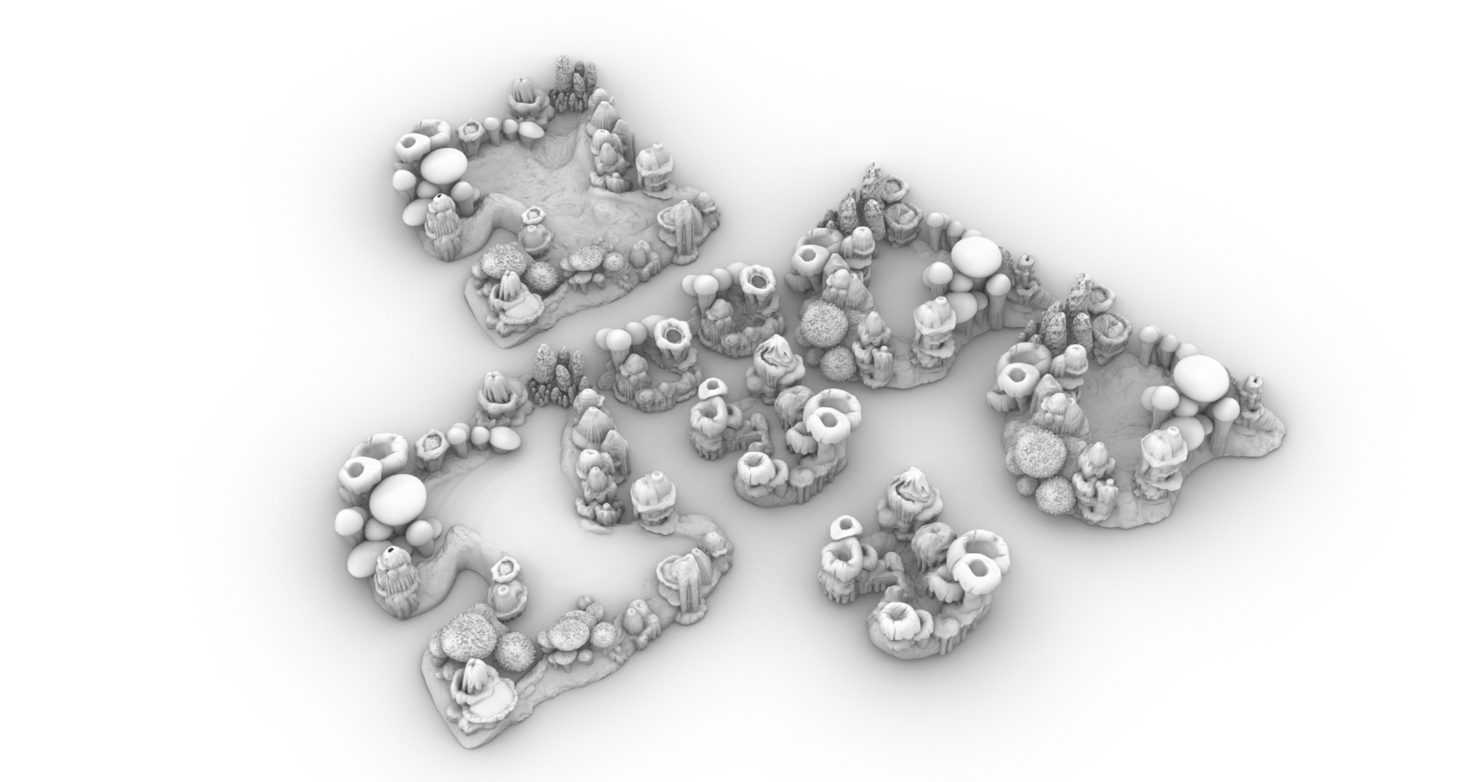 Mushroom Stalagmite Ponds: Promotional & Experimental Models for Evil Temple