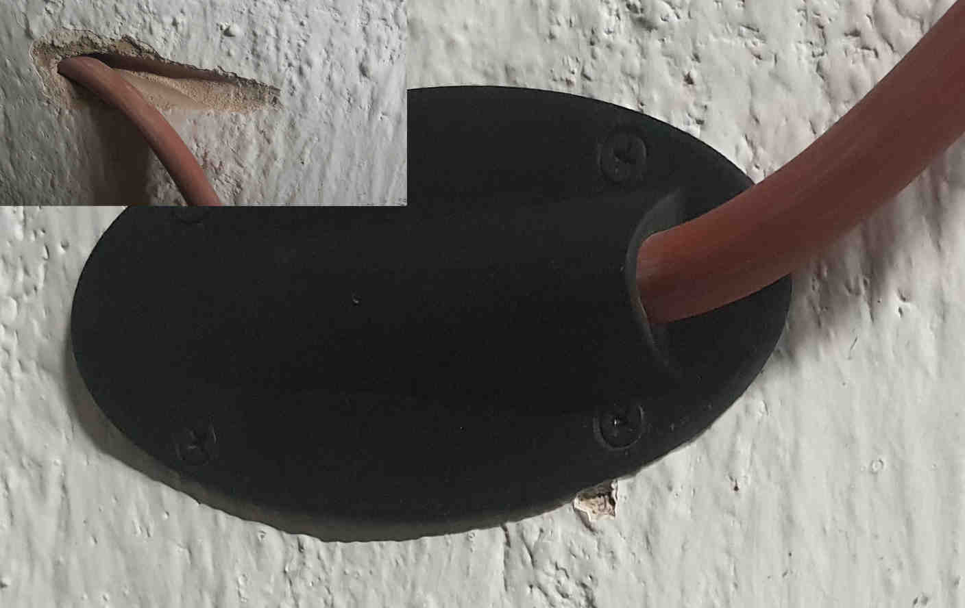 wall cable outlet, through-hole cover, 13.5mm cable