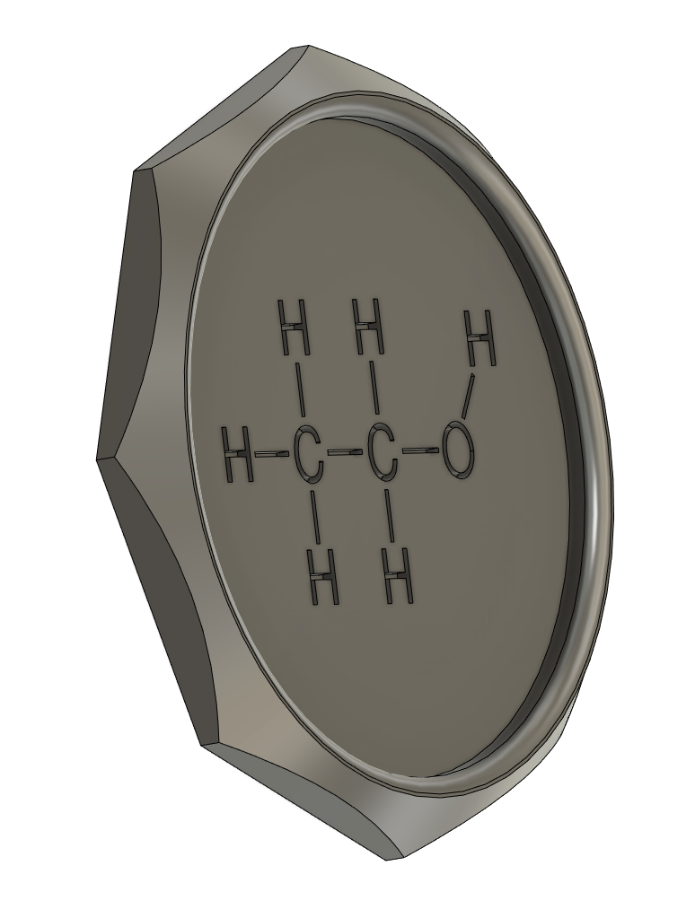 Coaster with ethanol molecule