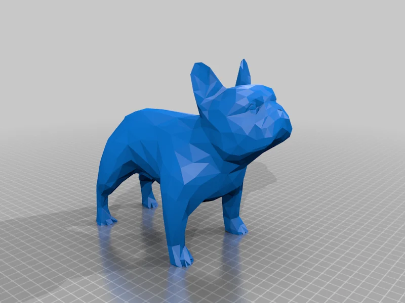 Frenchie, french bulldog - lowpoly