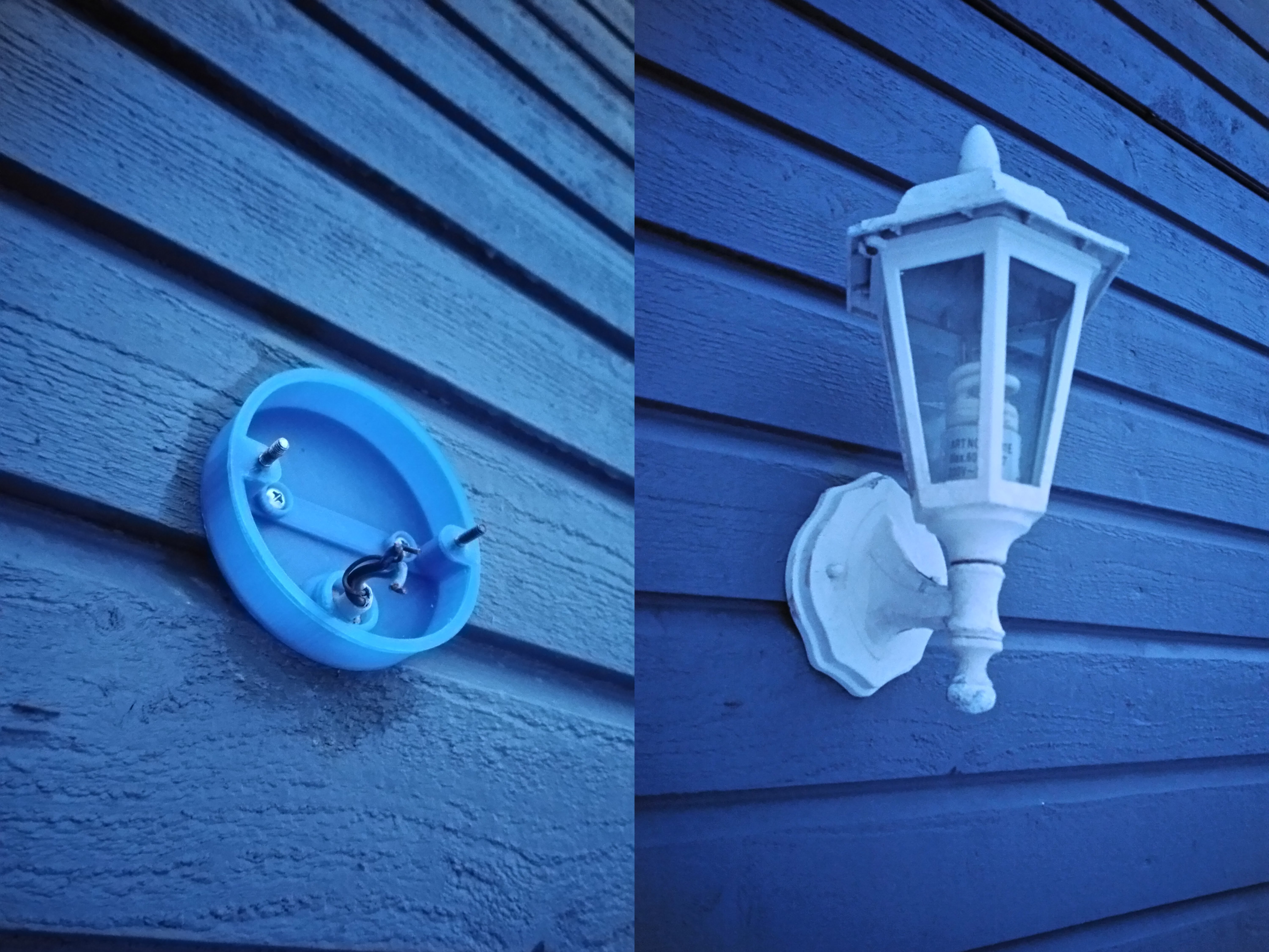 Exterior light fixture round wall mount