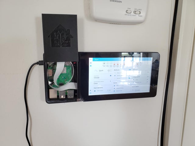 Raspberry Pi 7 Inch Touchscreen Home Assistant Wall Mount Dashboard
