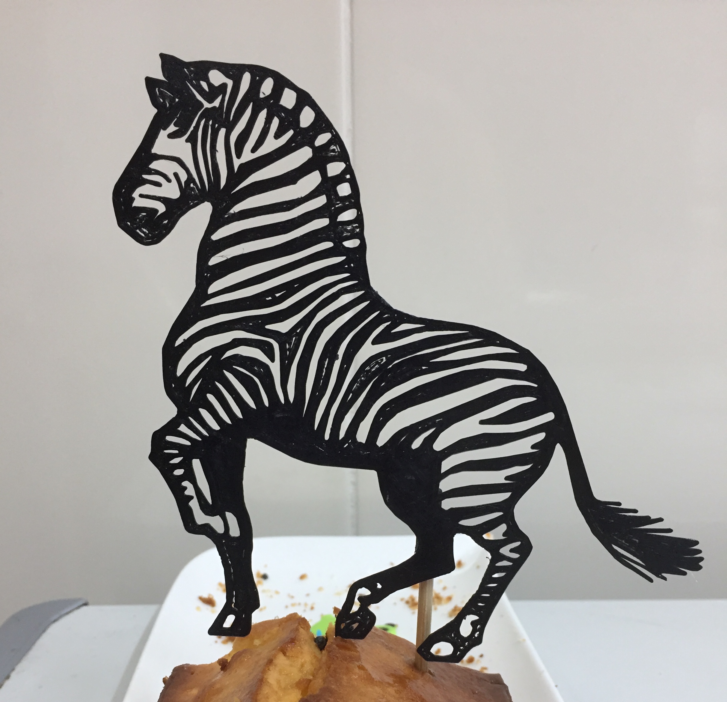 Zebra cake topper
