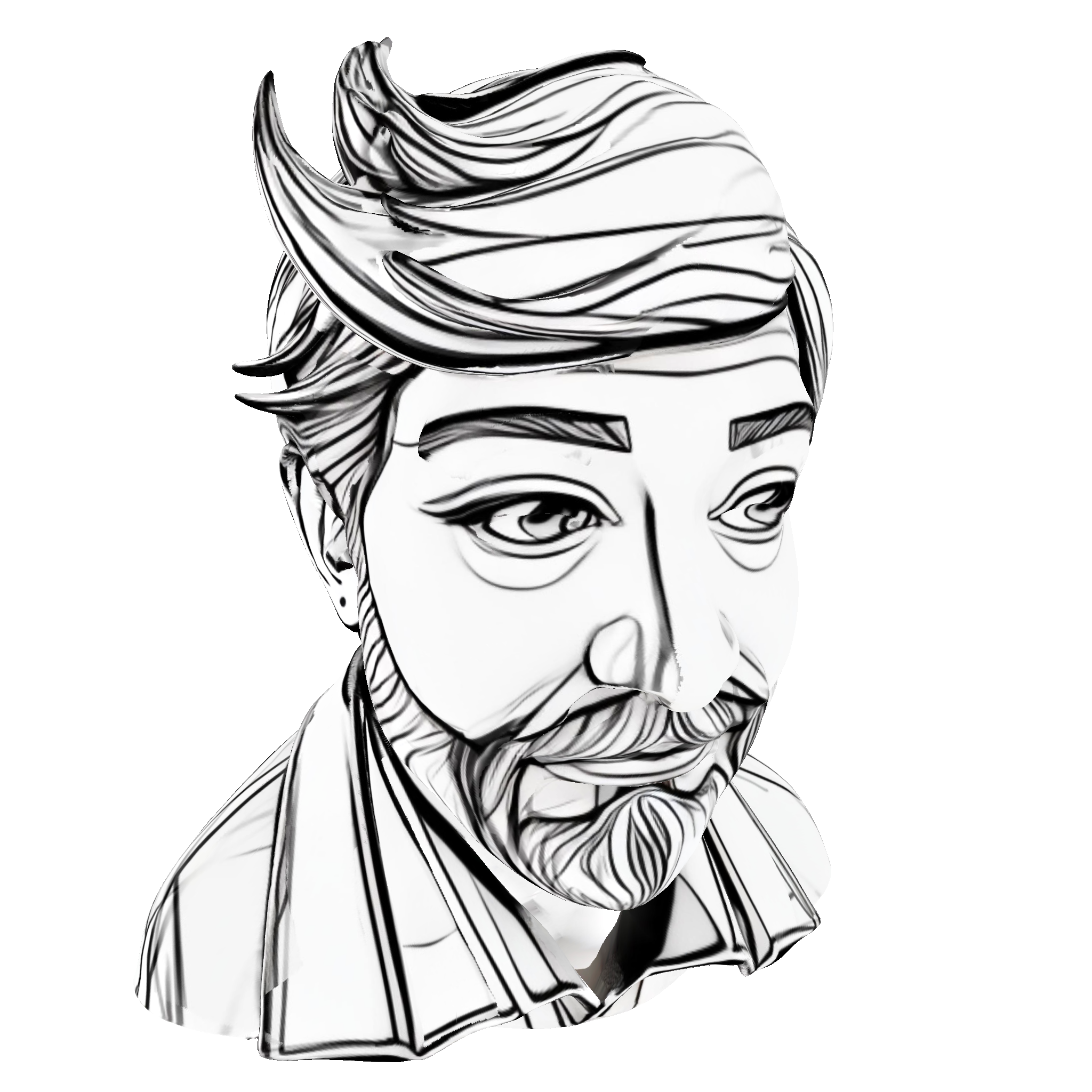 Friendly Swoop Gentleman Bust