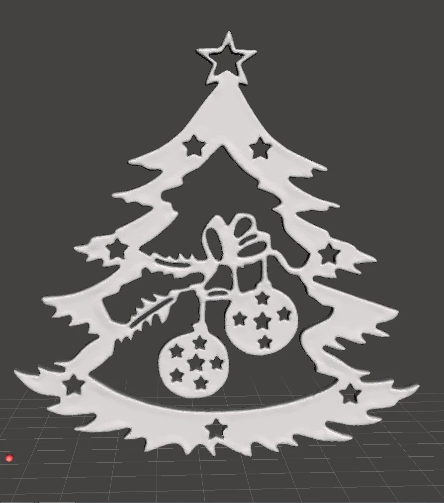 Christmas Tree Ornament - Tree With Balls Holly And Stars