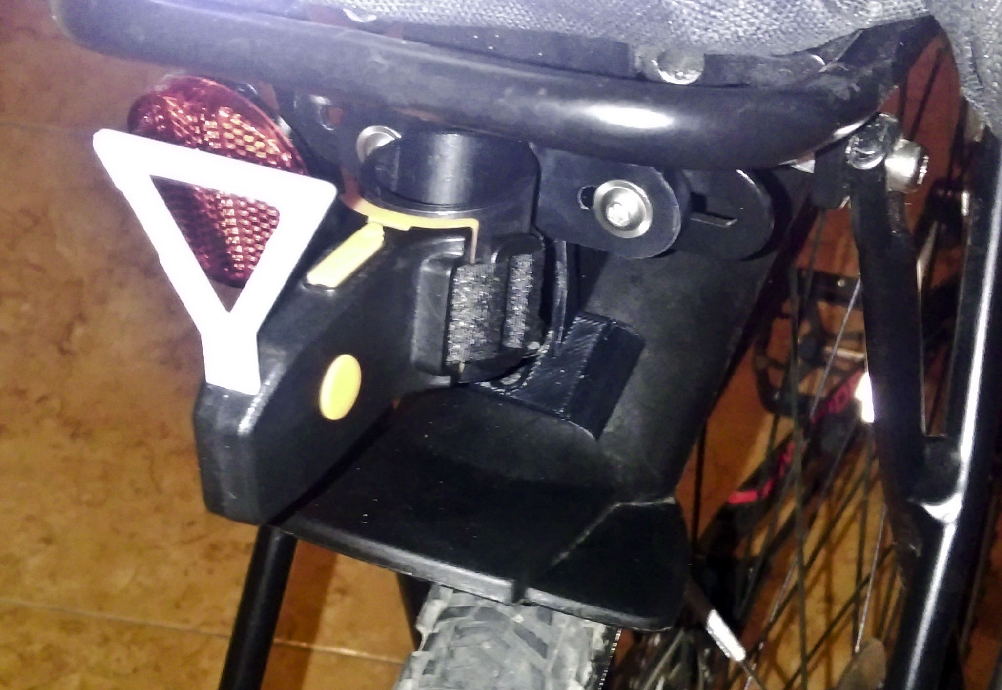 Bicycle Rear Back LED Light Seatpost - Back Rack Adapter