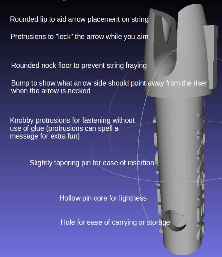 Parametric arrow nock
