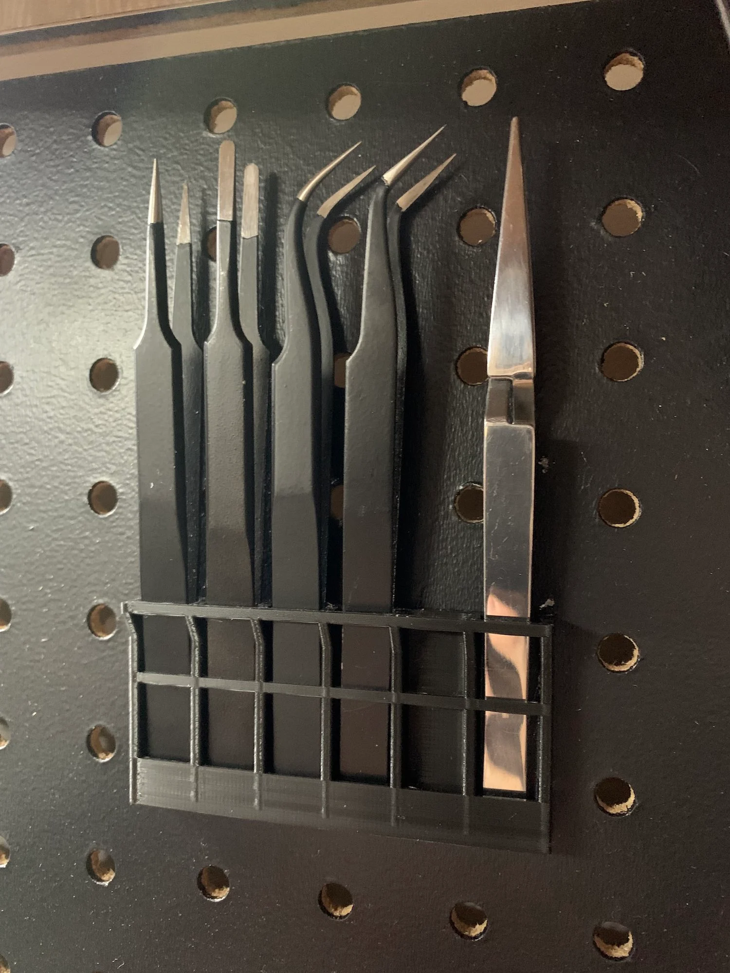 Pegboard Tweezer Rack