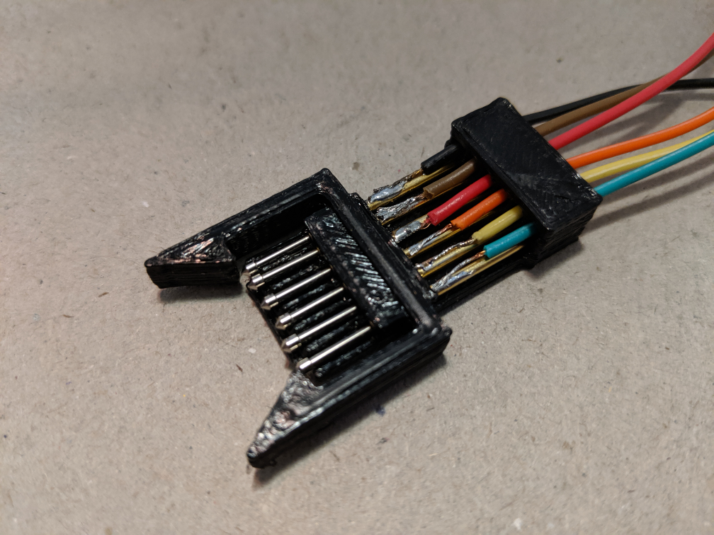 Edge Header Programmer Clip Via Probes (e.g. OpenLog Clone) (Customisable)