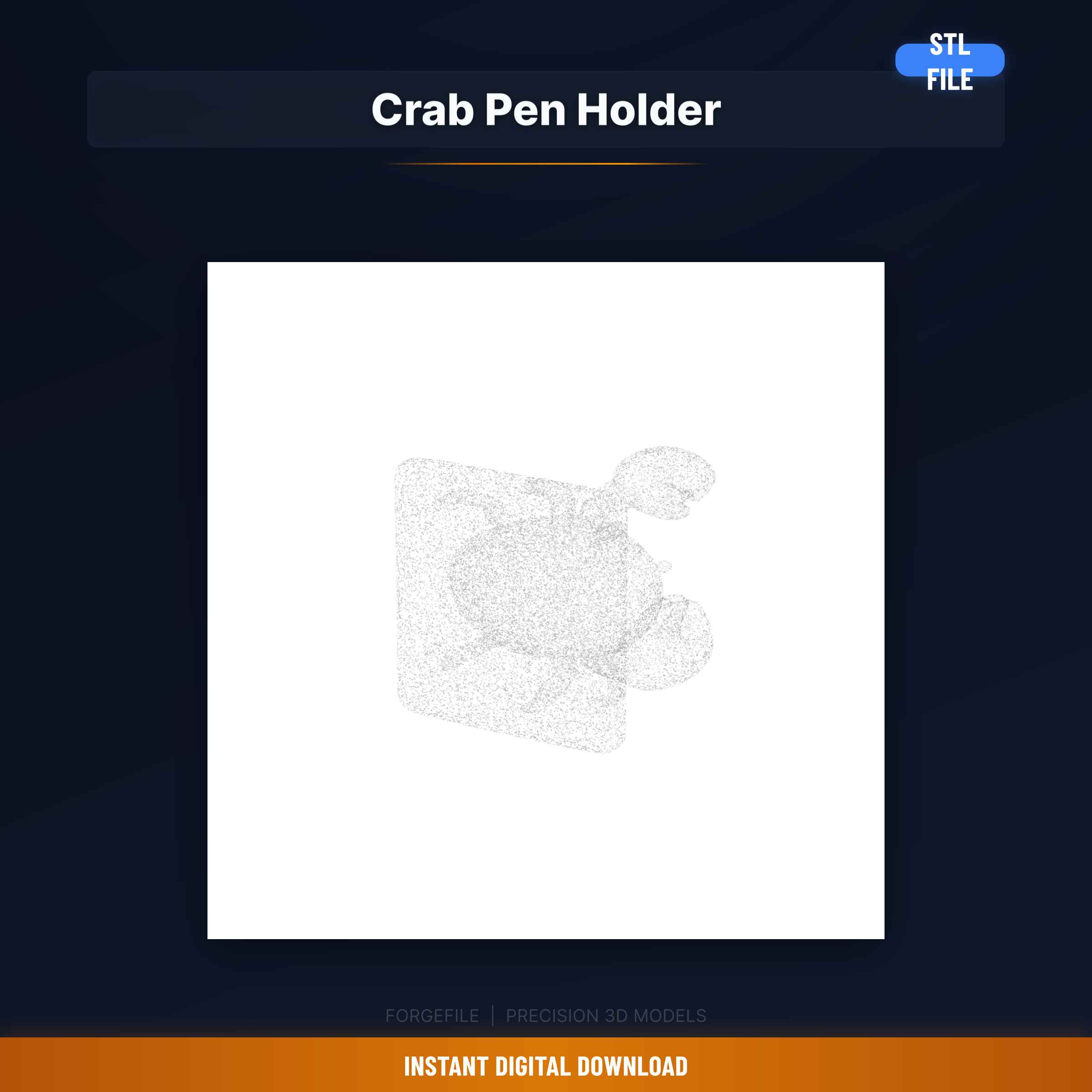 Crab Pen Holder STL File for 3D Printing, Home Decor Digital Download