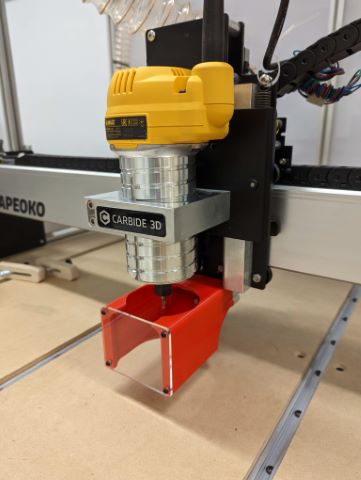 Carbide 3D Shapeoko collecteur de poussière amovible / detachable dust shoe