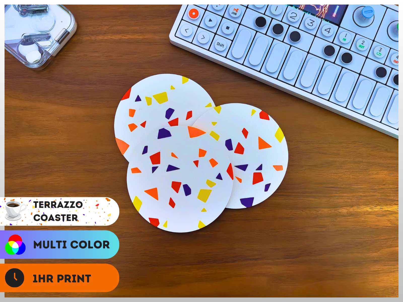 terrazzo coaster - multicolor print