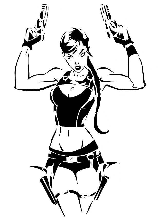 Lora Croft stencil