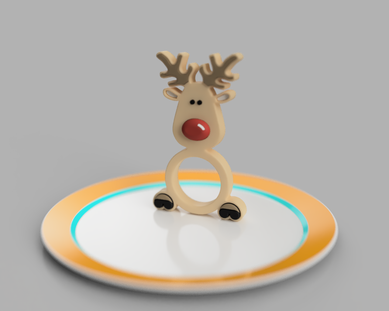Rentier Serviettenring zu Weihnachten, Multi-Color, ohne Support
