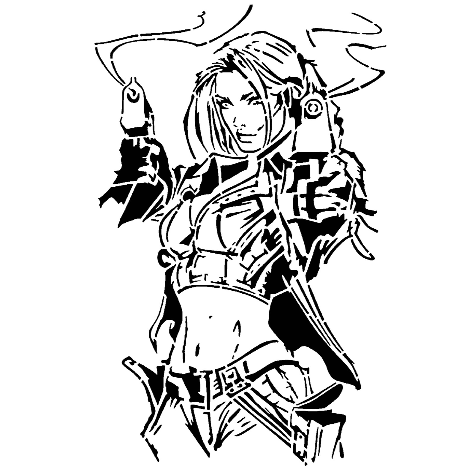 Lara Croft stencil 3
