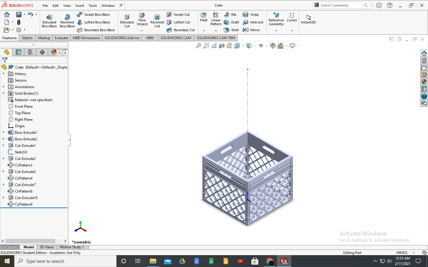 2 hour print milk crate