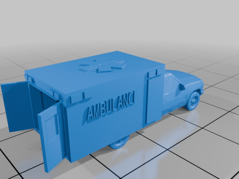 N scale ambulance (doors open)