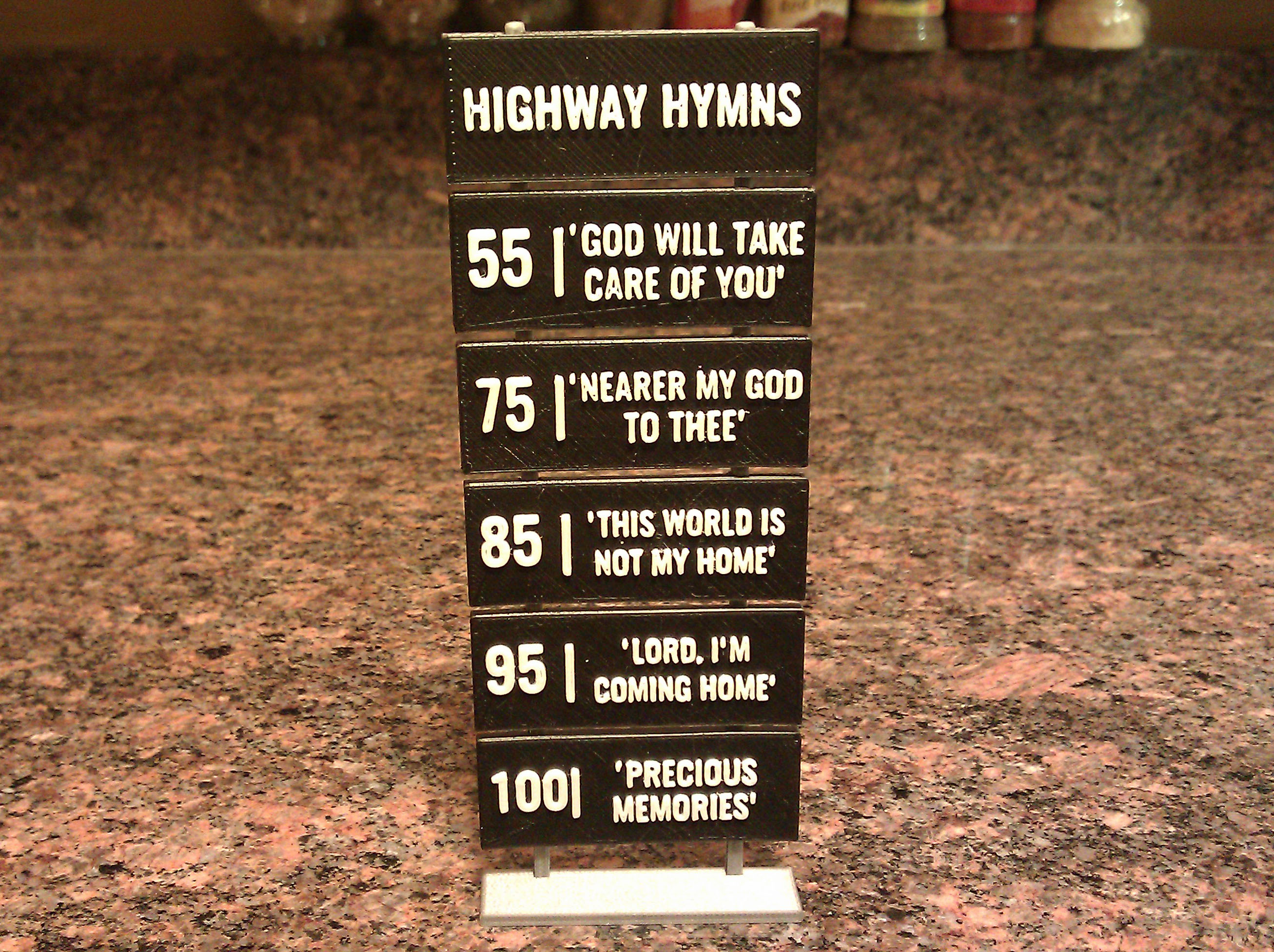 Customizable Miniature Highway Hymns Signs