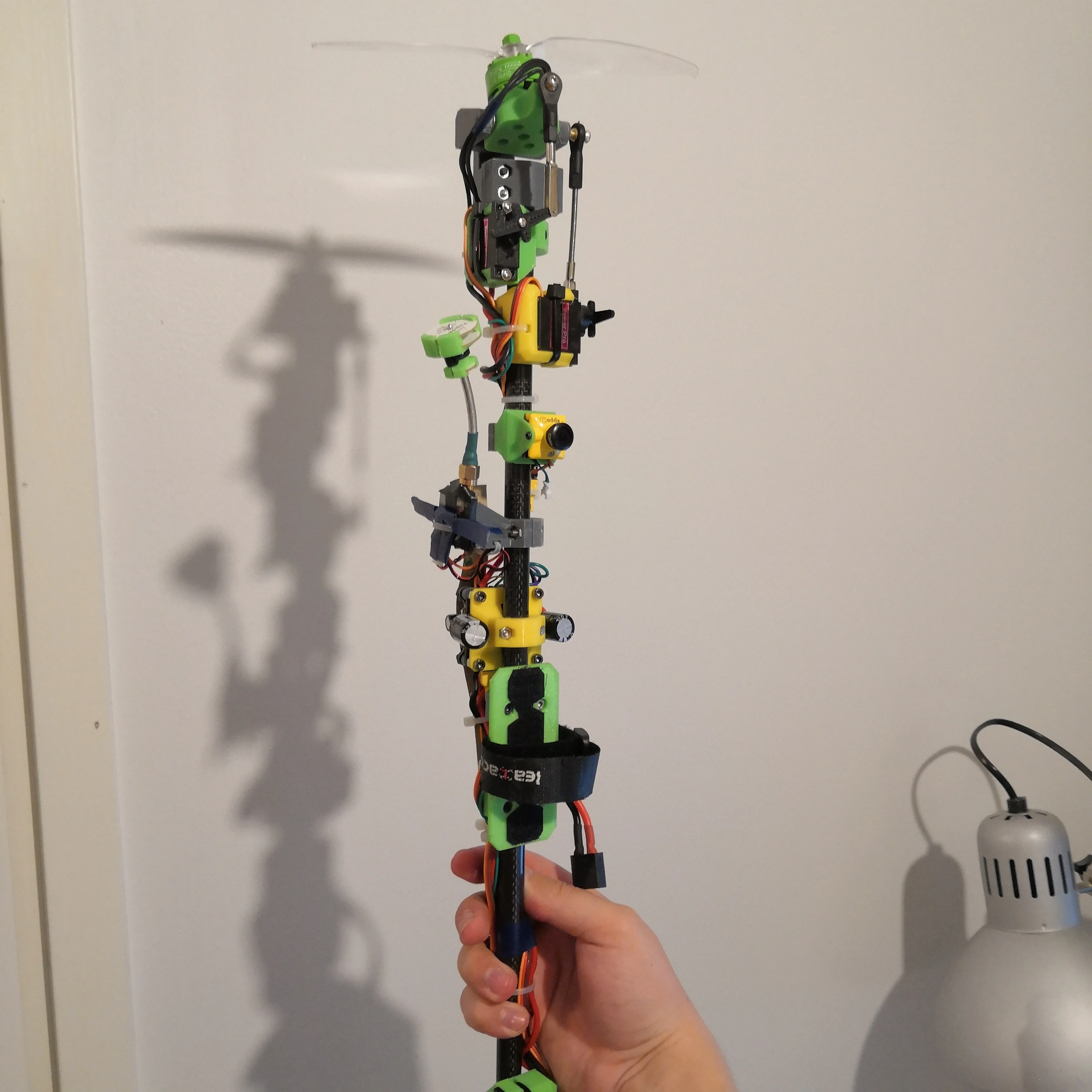 3D printed parts for a coaxial bicopter, aka flying stick