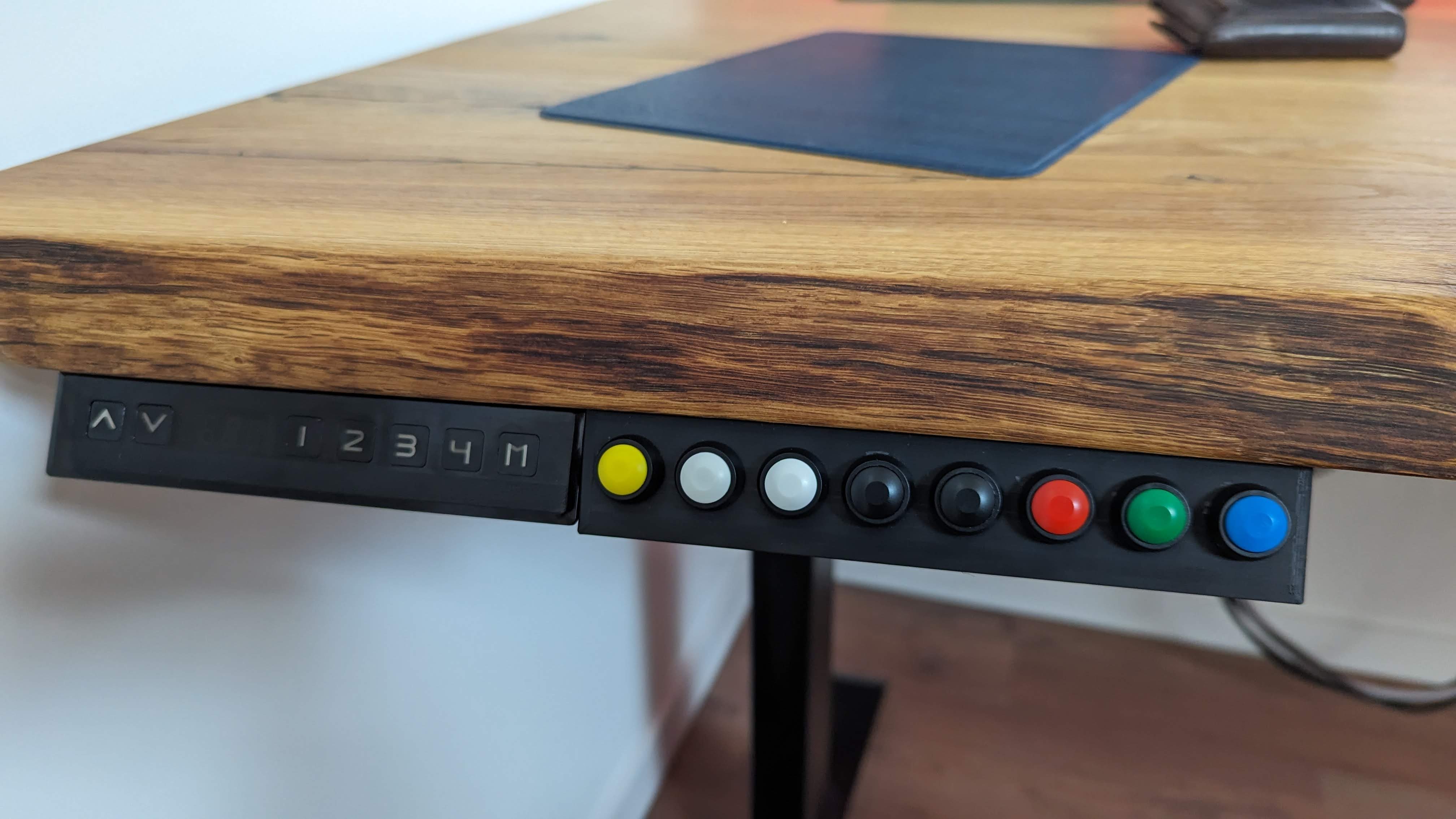 Under-desk 8 button panel with nodemcuv2 mount