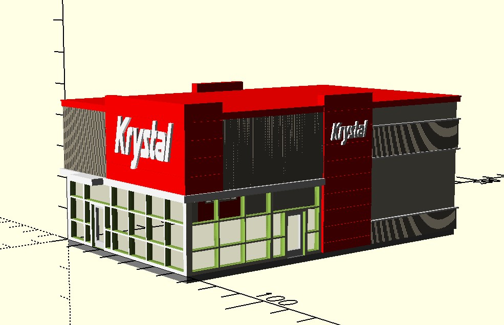n scale - vintage and forgotten - fast food restaurant - krystal