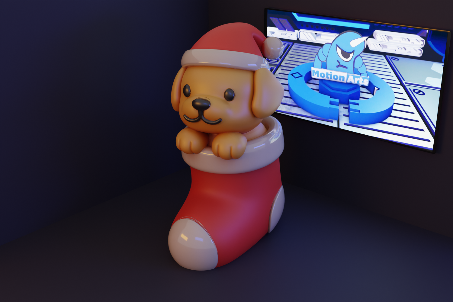 Cãozinho na Bota do Papai Noel