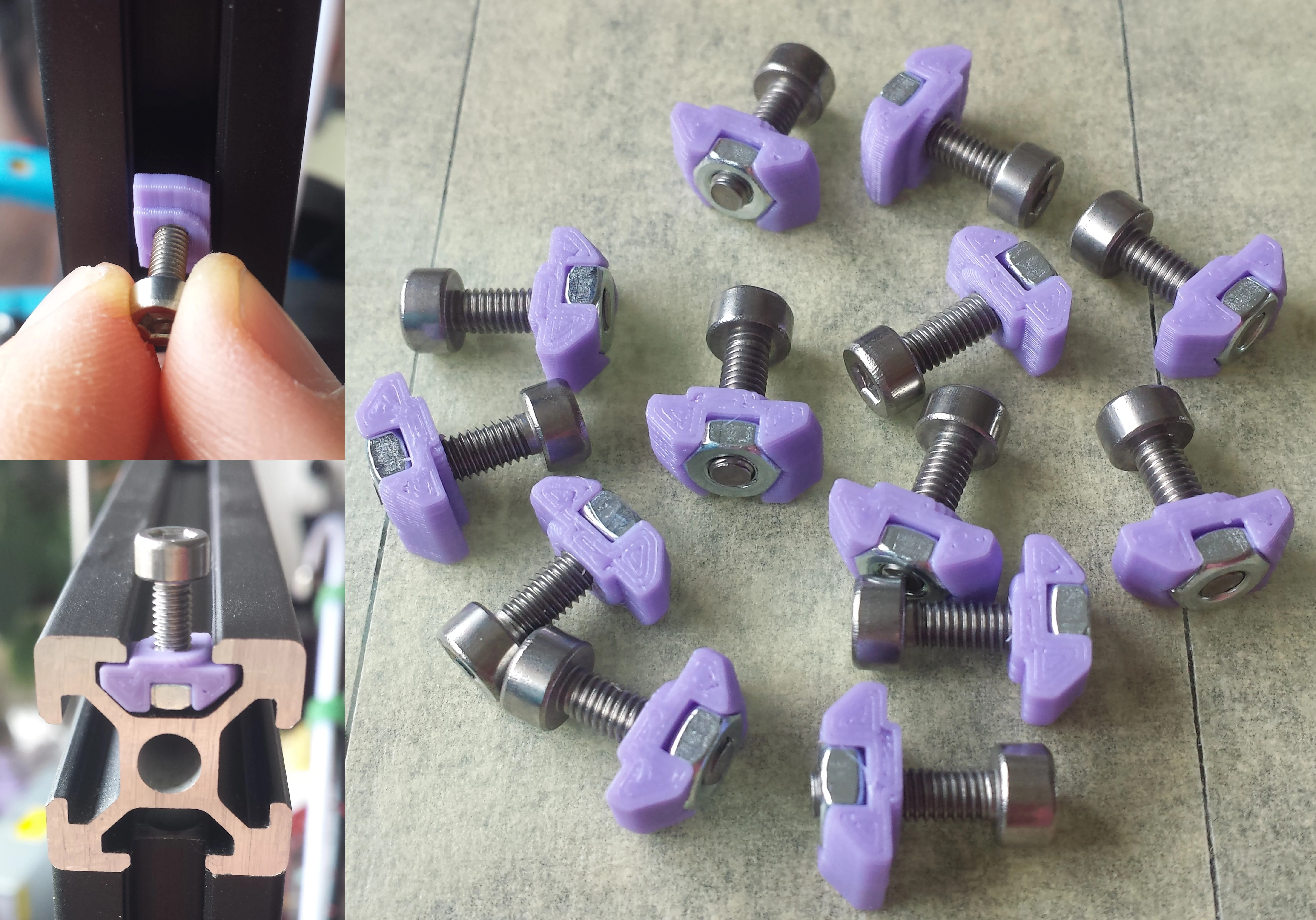 T-nut M3 drop-in rotating V-Slot