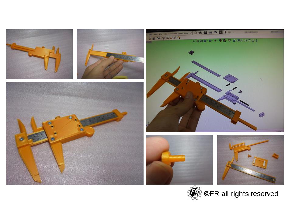 Steel ruler transformed into caliper/鋼尺改造成游標卡尺