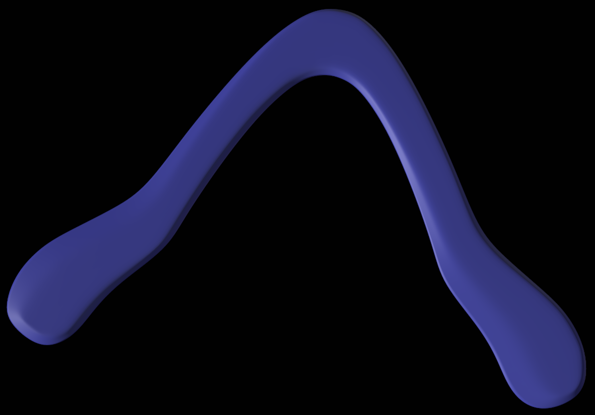Narrow Skippy Oak Boomerang