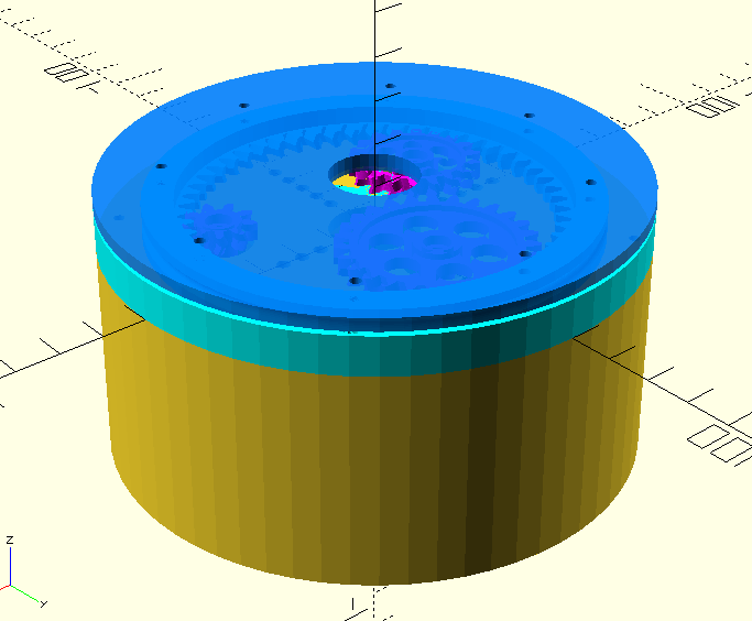 Parametric Turntable (for mg996r servos) with 3 speed gear box.