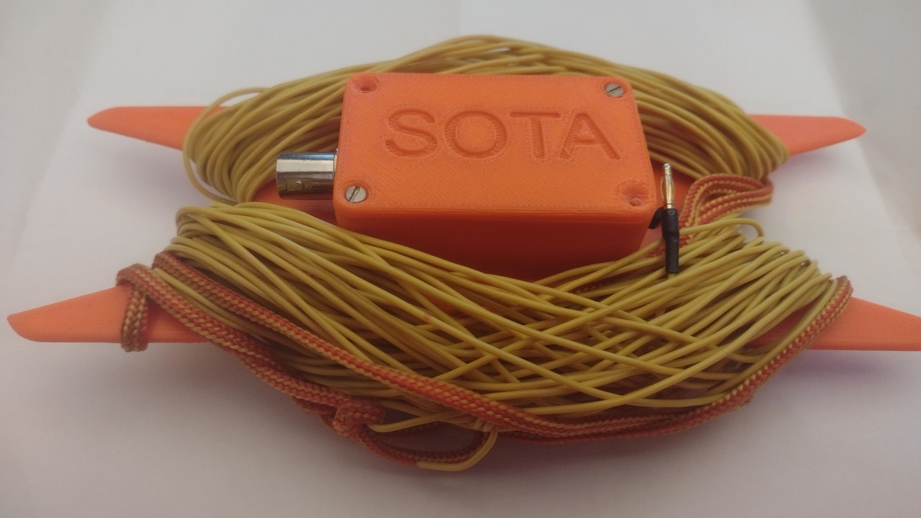 EFHW antenna case and winder for Ham radio